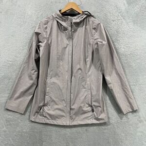 32 Degrees Cool Weatherproof Jacket Womens L Gray Lined Stretch Hooded Full Zip